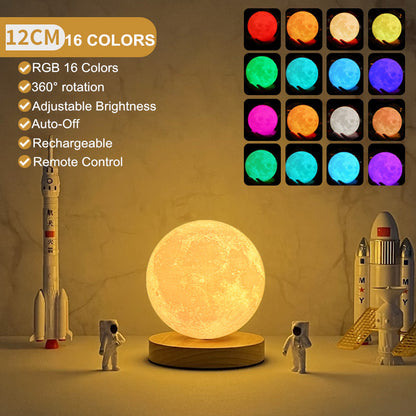 3D Magnetic Floating Moon Lamp – Levitating LED Lunar Light with Touch Control and 3 Color Modes | Creative Home, Office, and Bedroom Night Light Décor