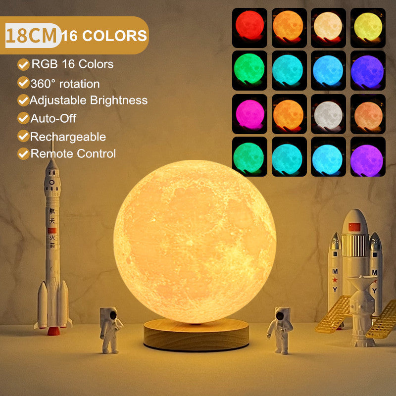 3D Magnetic Floating Moon Lamp – Levitating LED Lunar Light with Touch Control and 3 Color Modes | Creative Home, Office, and Bedroom Night Light Décor