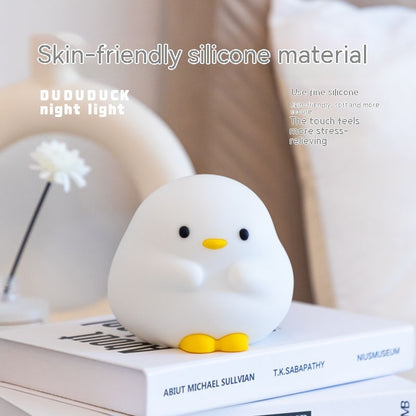 Cute Duck LED Night Lamp – Soft Silicone USB Rechargeable Touch Sensor Light with Timer | Adorable Cartoon Bedside Sleeping Lamp for Kids, Bedroom, and Home Décor