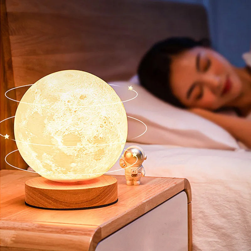 3D Magnetic Floating Moon Lamp – Levitating LED Lunar Light with Touch Control and 3 Color Modes | Creative Home, Office, and Bedroom Night Light Décor
