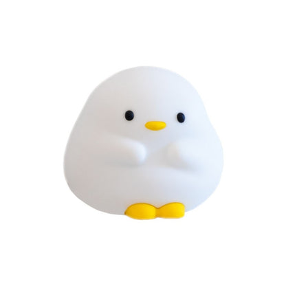 Cute Duck LED Night Lamp – Soft Silicone USB Rechargeable Touch Sensor Light with Timer | Adorable Cartoon Bedside Sleeping Lamp for Kids, Bedroom, and Home Décor