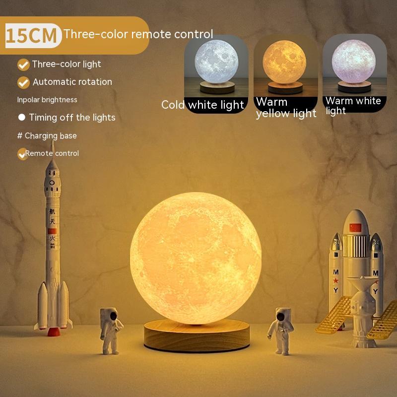 3D Magnetic Floating Moon Lamp – Levitating LED Lunar Light with Touch Control and 3 Color Modes | Creative Home, Office, and Bedroom Night Light Décor