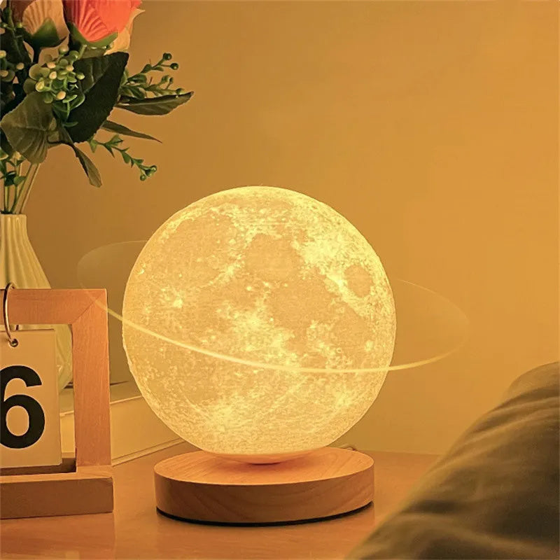 3D Magnetic Floating Moon Lamp – Levitating LED Lunar Light with Touch Control and 3 Color Modes | Creative Home, Office, and Bedroom Night Light Décor