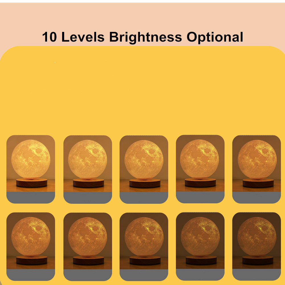 3D Magnetic Floating Moon Lamp – Levitating LED Lunar Light with Touch Control and 3 Color Modes | Creative Home, Office, and Bedroom Night Light Décor