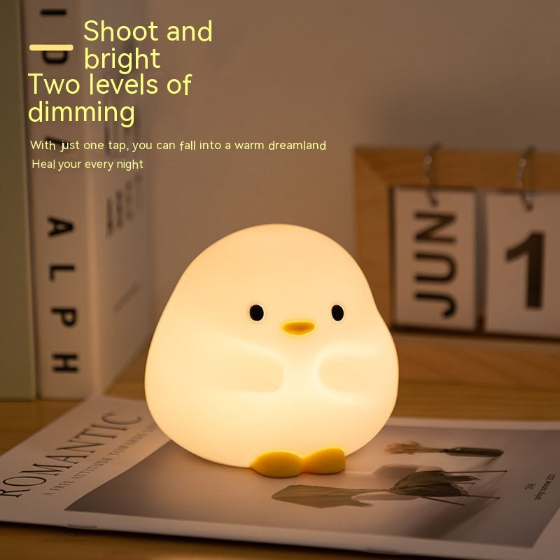 Cute Duck LED Night Lamp – Soft Silicone USB Rechargeable Touch Sensor Light with Timer | Adorable Cartoon Bedside Sleeping Lamp for Kids, Bedroom, and Home Décor