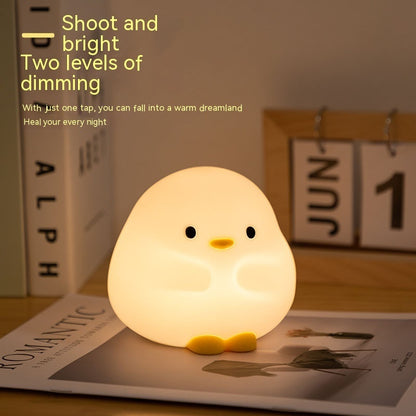 Cute Duck LED Night Lamp – Soft Silicone USB Rechargeable Touch Sensor Light with Timer | Adorable Cartoon Bedside Sleeping Lamp for Kids, Bedroom, and Home Décor