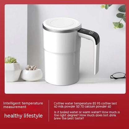 Electric Self-Stirring Coffee Mug – USB Rechargeable Automatic Magnetic Mixing Cup, IP67 Waterproof Food-Grade Stainless Steel Mug for Coffee, Tea, Milk, and Juice