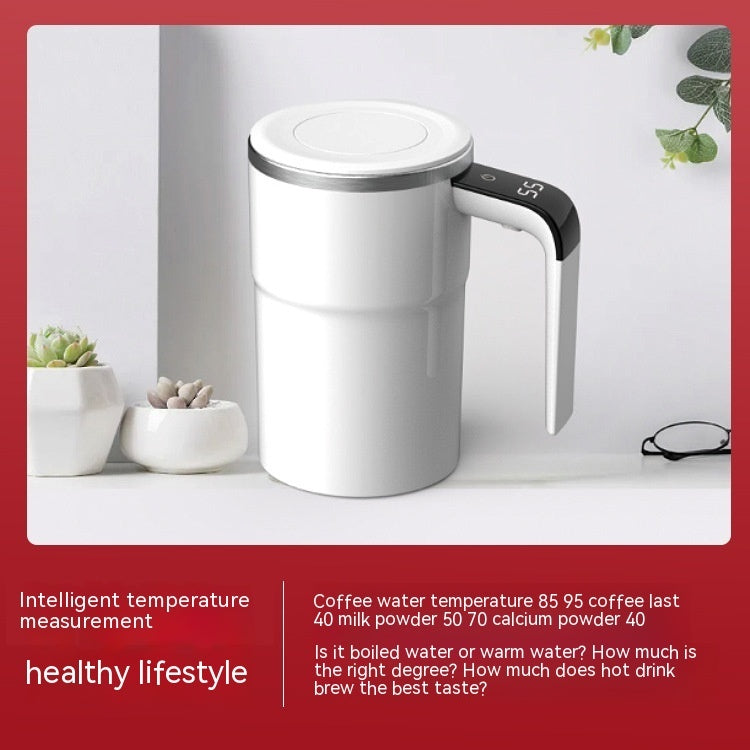 Electric Self-Stirring Coffee Mug – USB Rechargeable Automatic Magnetic Mixing Cup, IP67 Waterproof Food-Grade Stainless Steel Mug for Coffee, Tea, Milk, and Juice