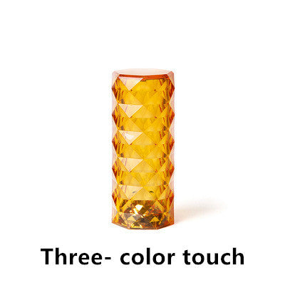 Nordic Crystal LED Table Lamp – USB Rechargeable Touch Dimming Diamond Night Light, Rose Projector Lamp for Bedroom, Living Room, and Home Décor