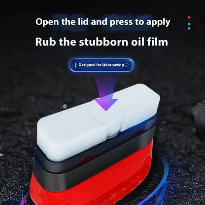 Automotive Windshield Oil Film Cleaning Brush – Universal Car Glass Sponge Cleaner for Removing Dirt, Grease, and Water Marks | Glass Cleaning Wipe Tool