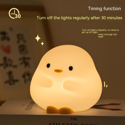 Cute Duck LED Night Lamp – Soft Silicone USB Rechargeable Touch Sensor Light with Timer | Adorable Cartoon Bedside Sleeping Lamp for Kids, Bedroom, and Home Décor